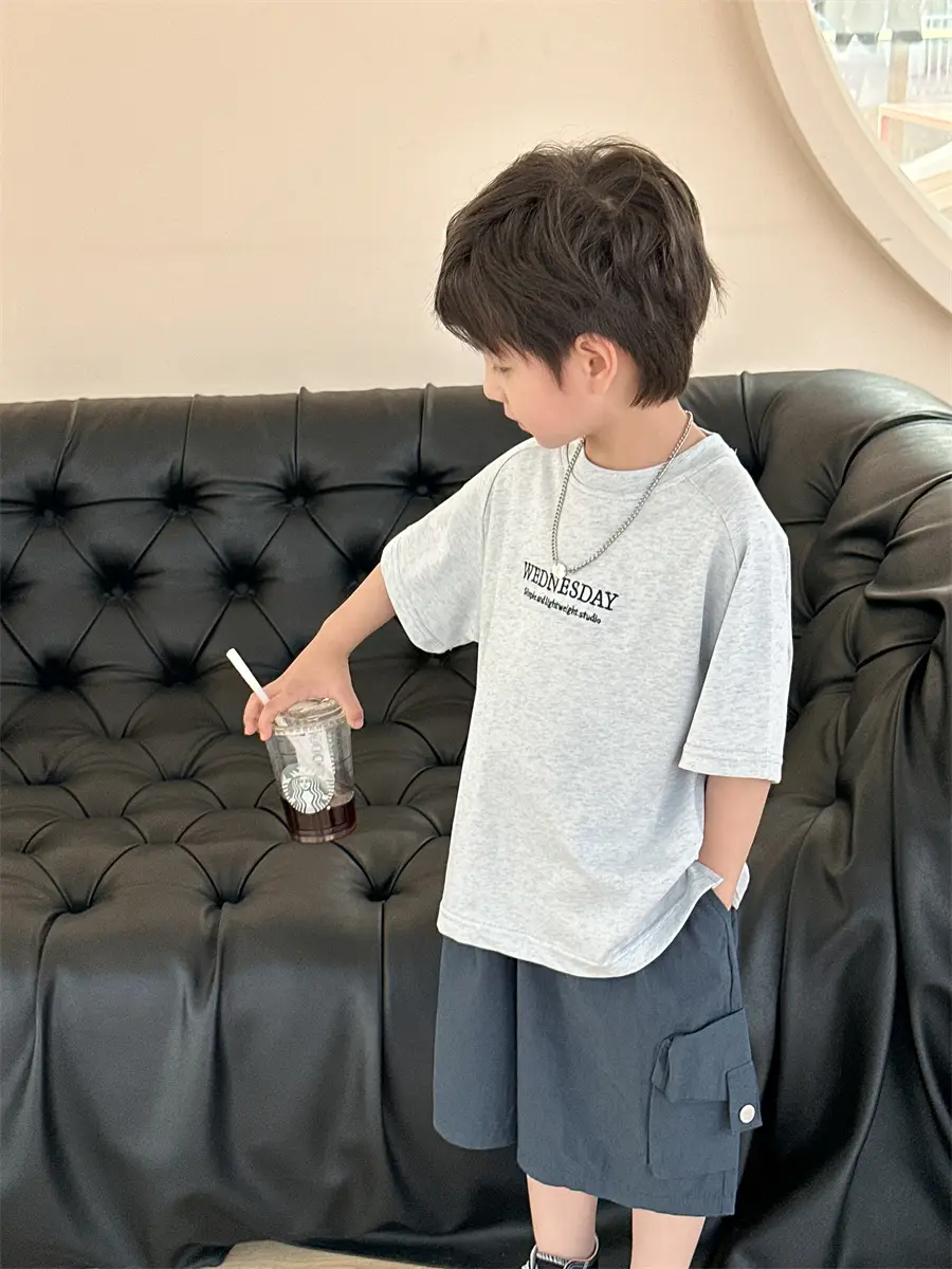 Boys Summer T-shirt Loose Korean Style All-match — feature 14