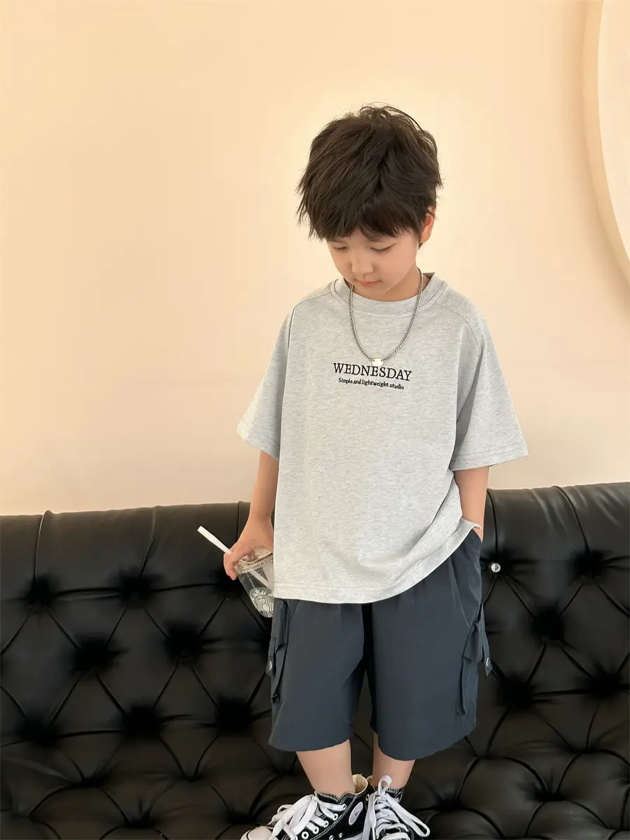 Boys Summer T-shirt Loose Korean Style All-match — feature 21