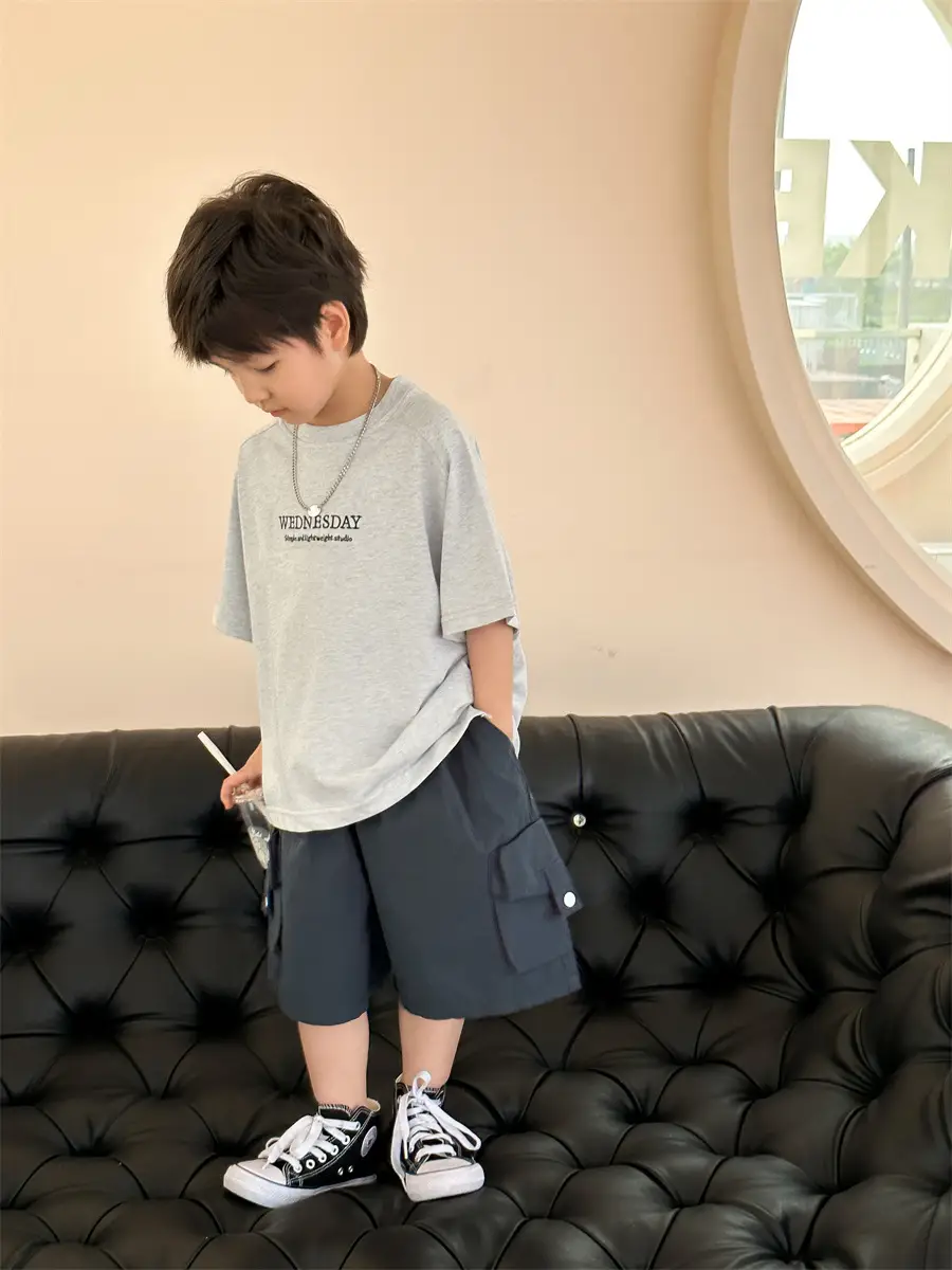 Boys Summer T-shirt Loose Korean Style All-match — feature 22