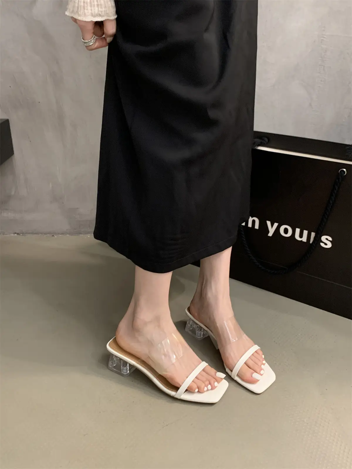 Crystal White Heel Slippers Women Summer Wear 2023 — feature 11
