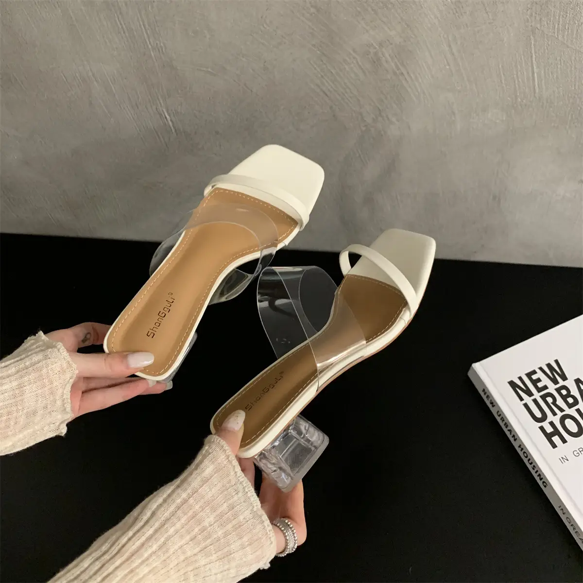 Crystal White Heel Slippers Women Summer Wear 2023 — feature 16