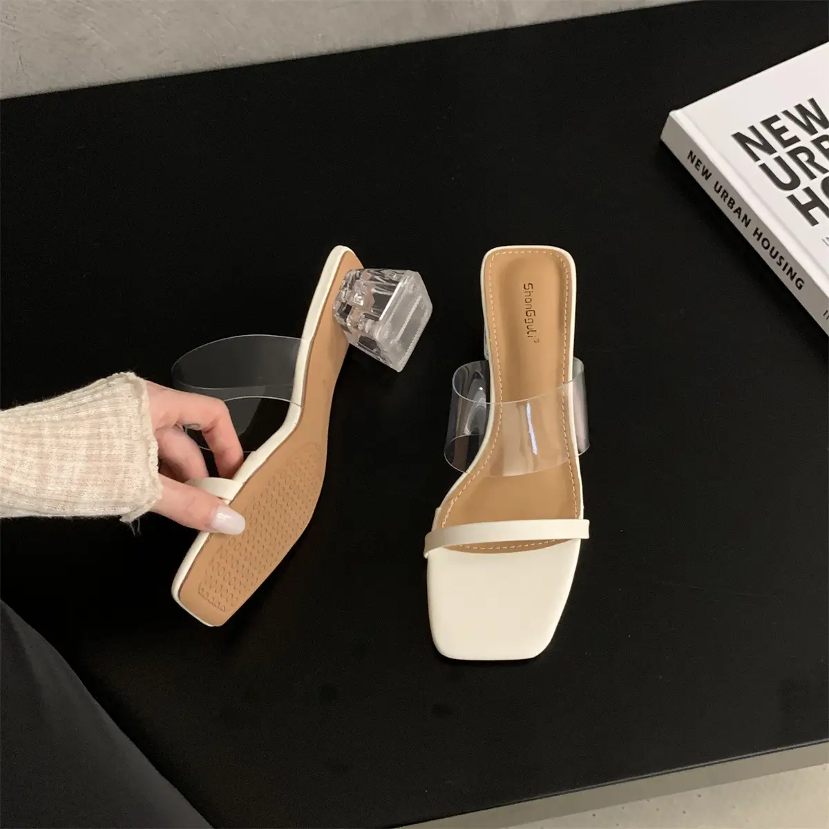 Crystal White Heel Slippers Women Summer Wear 2023 — feature 18