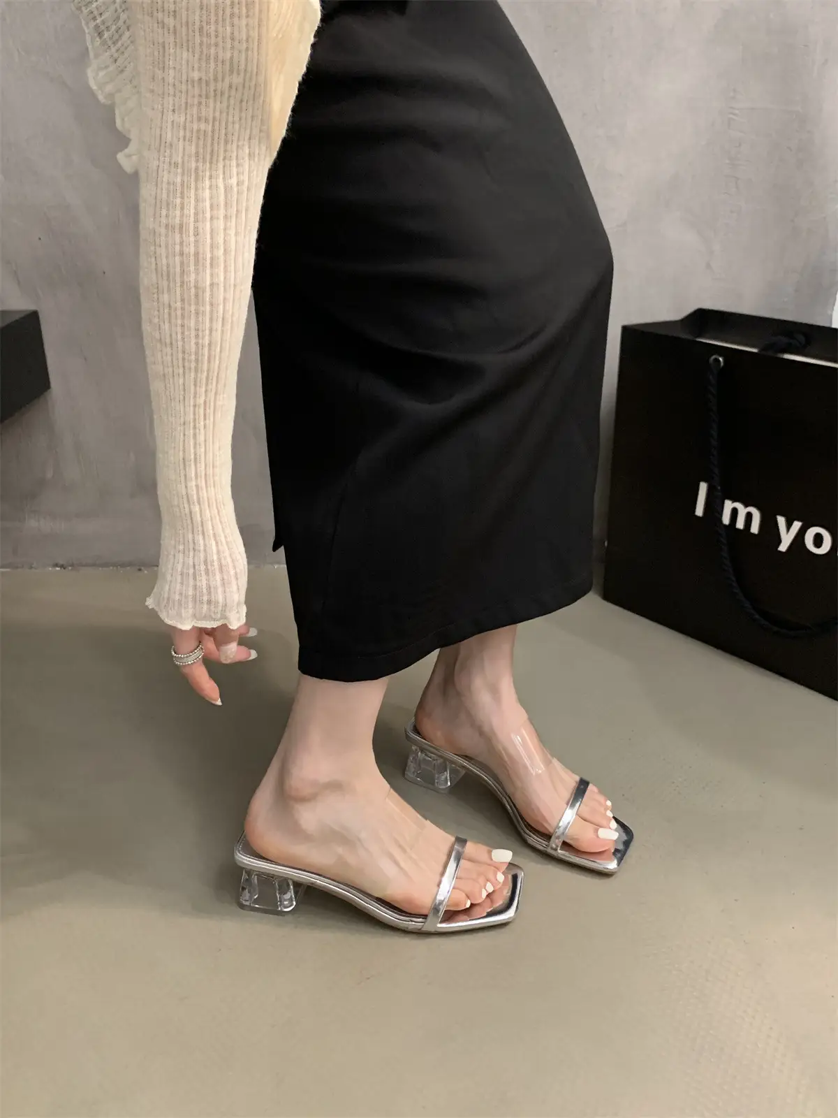 Crystal White Heel Slippers Women Summer Wear 2023 — feature 6