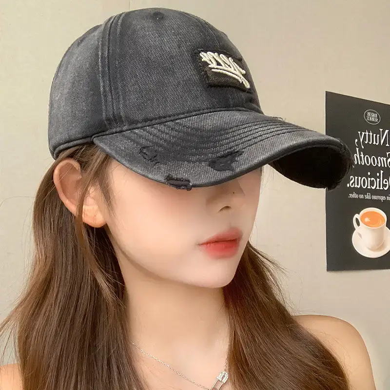 Women Denim Baseball Cap Summer Sunshade Big Head - Image 11