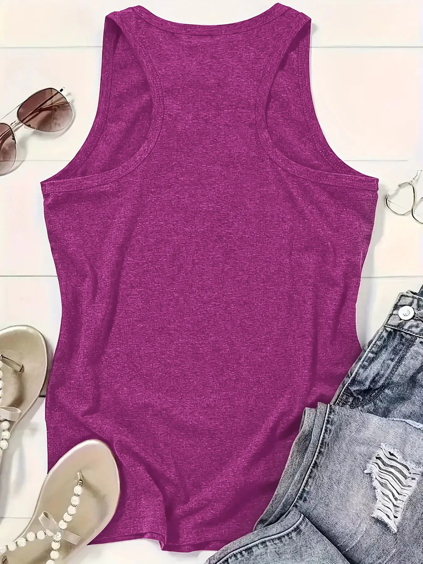 Women Sun Print Sleeveless Vest Spring Summer Casual T-Shirt — feature 8