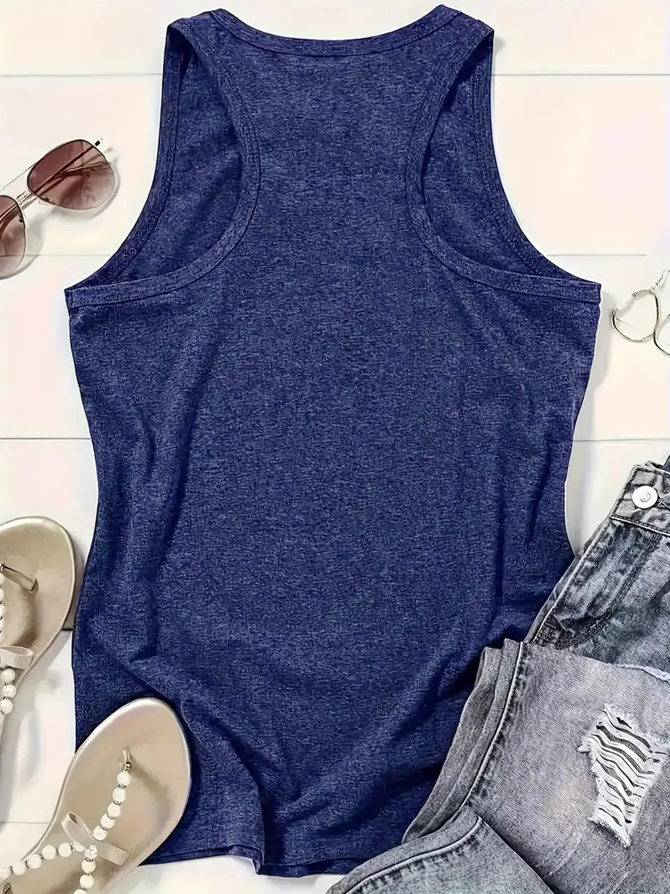 Women Sun Print Sleeveless Vest Spring Summer Casual T-Shirt — feature 9