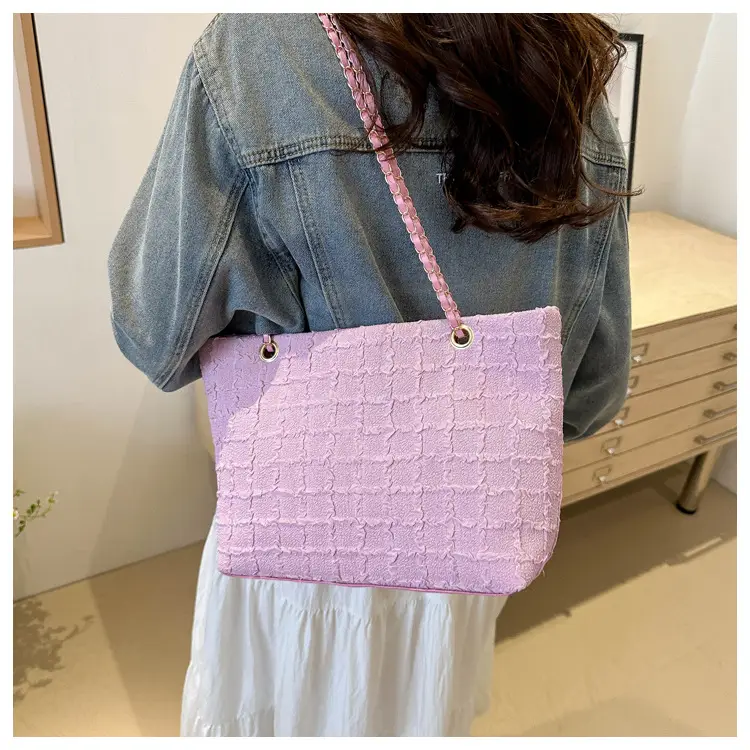 Lace Canvas Shoulder Bag Purple New Spring 2024 — feature 17
