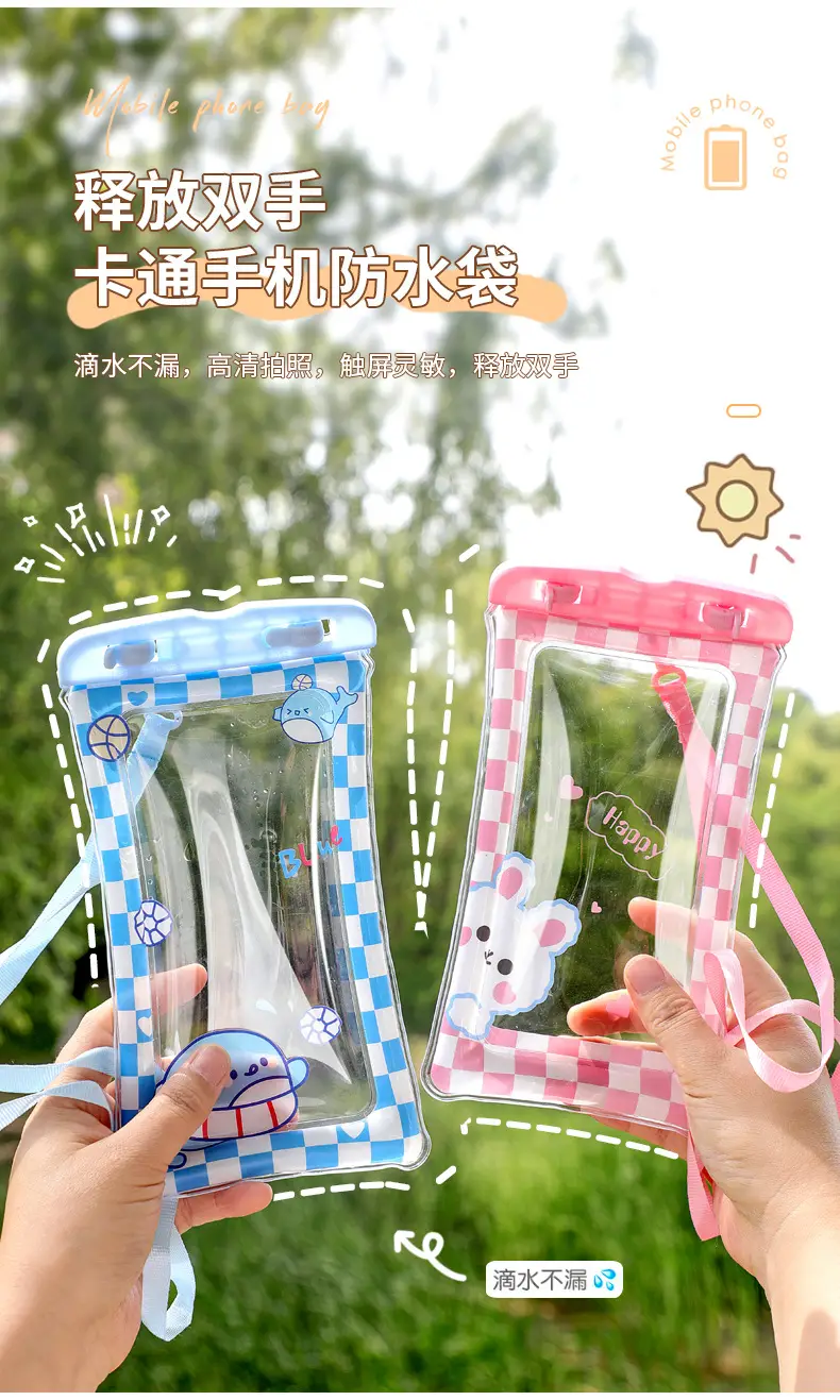 Mobile Phone Waterproof Bag Touch Screen Waterproof Bag Mobile Phone Touch Screen Protective Cover Outdoor Swimming Drifting Special Sealed Bag — feature 21