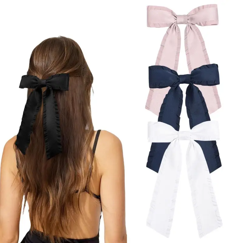 Pink Bow Ribbon Hairpin Cross-border Women's All-match Hair Accessories Sweet Clothing - Image 8