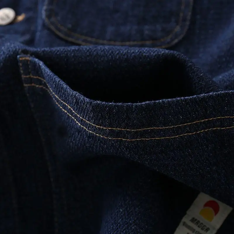 Classic Denim V-Neck Vest for Men Dark Blue
