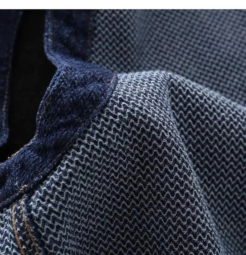 Classic Denim V-Neck Vest for Men Dark Blue — feature 9