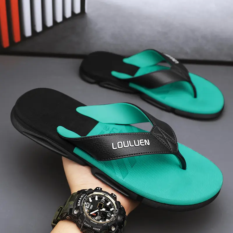 2024 Summer Flip Flops Men's Flip Flops Casual Trendy Non-Slip Personalized Color Matching Fashion Outerwear Sandals for Men - Image 6
