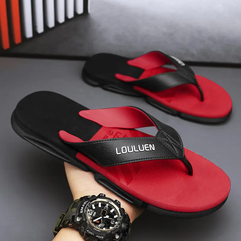 2024 Summer Flip Flops Men's Flip Flops Casual Trendy Non-Slip Personalized Color Matching Fashion Outerwear Sandals for Men - Image 7