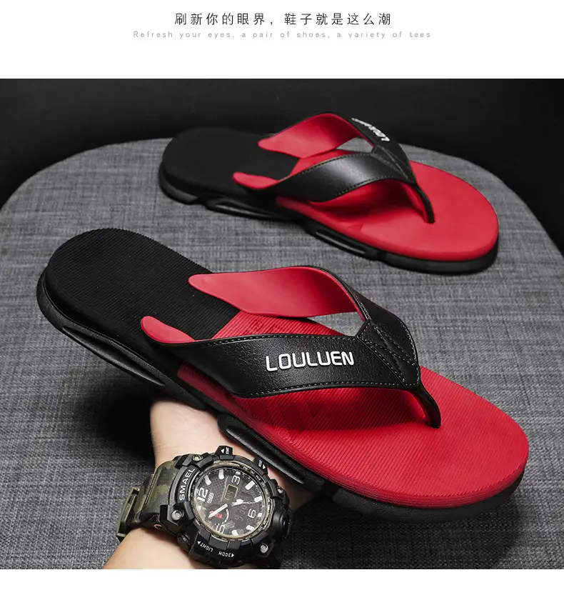 2024 Summer Flip Flops Men's Flip Flops Casual Trendy Non-Slip Personalized Color Matching Fashion Outerwear Sandals for Men — feature 14