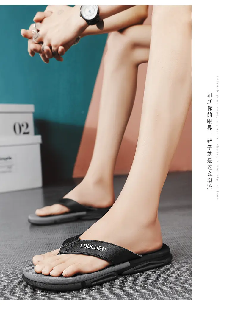 2024 Summer Flip Flops Men's Flip Flops Casual Trendy Non-Slip Personalized Color Matching Fashion Outerwear Sandals for Men — feature 9