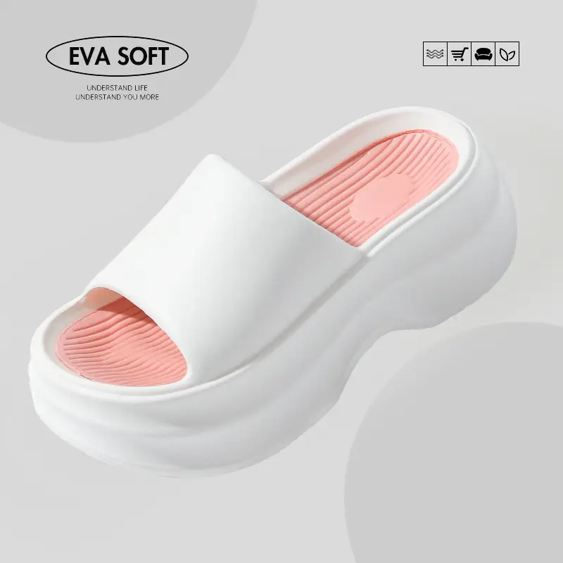 Women EVA White Thick Slippers Lightweight Non-Slip - Image 3