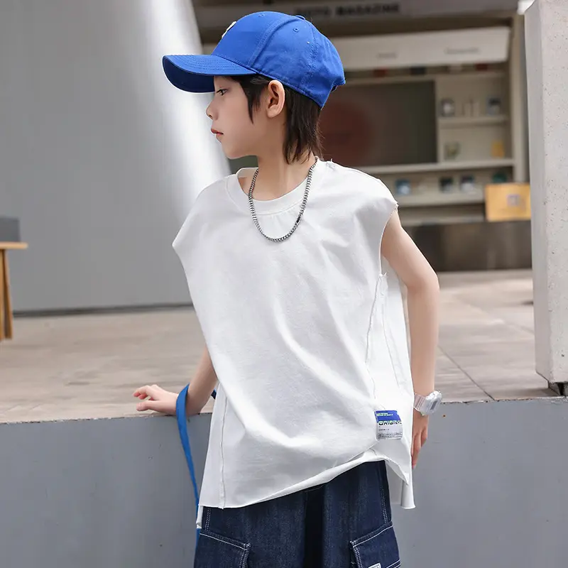 Kids Sleeveless T-Shirt Green Camo Shorts Set - Image 3
