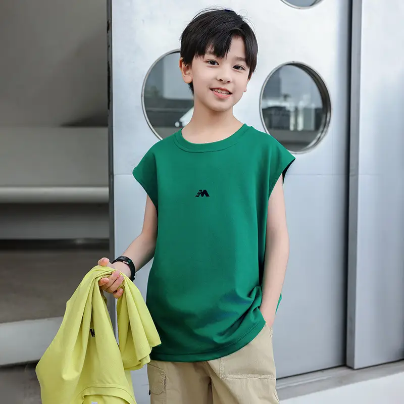 Kids Sleeveless T-Shirt Green Camo Shorts Set - Image 7