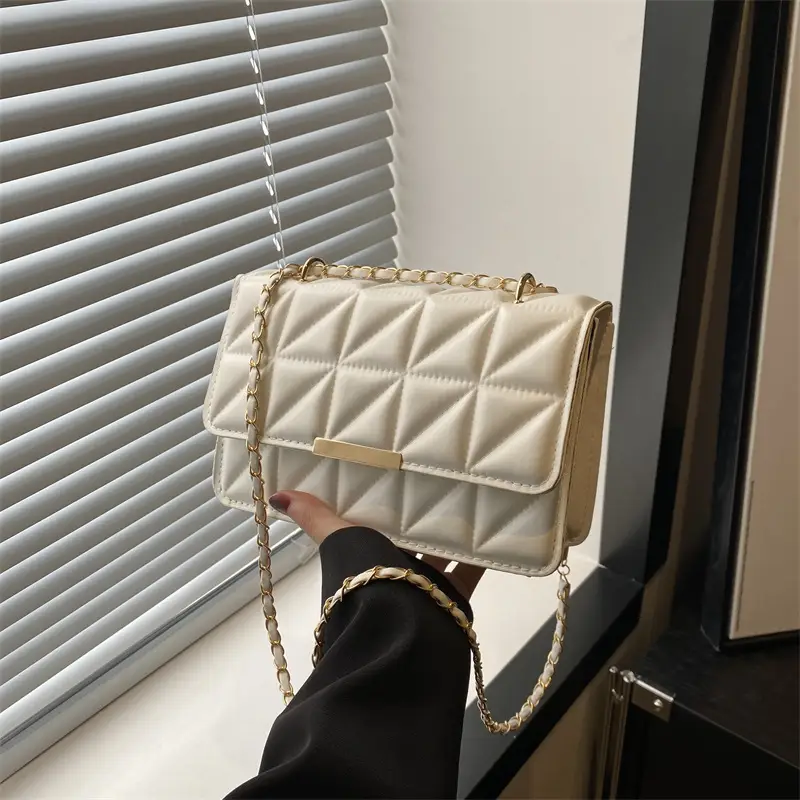 Black Quilted Shoulder Crossbody Bag for Women