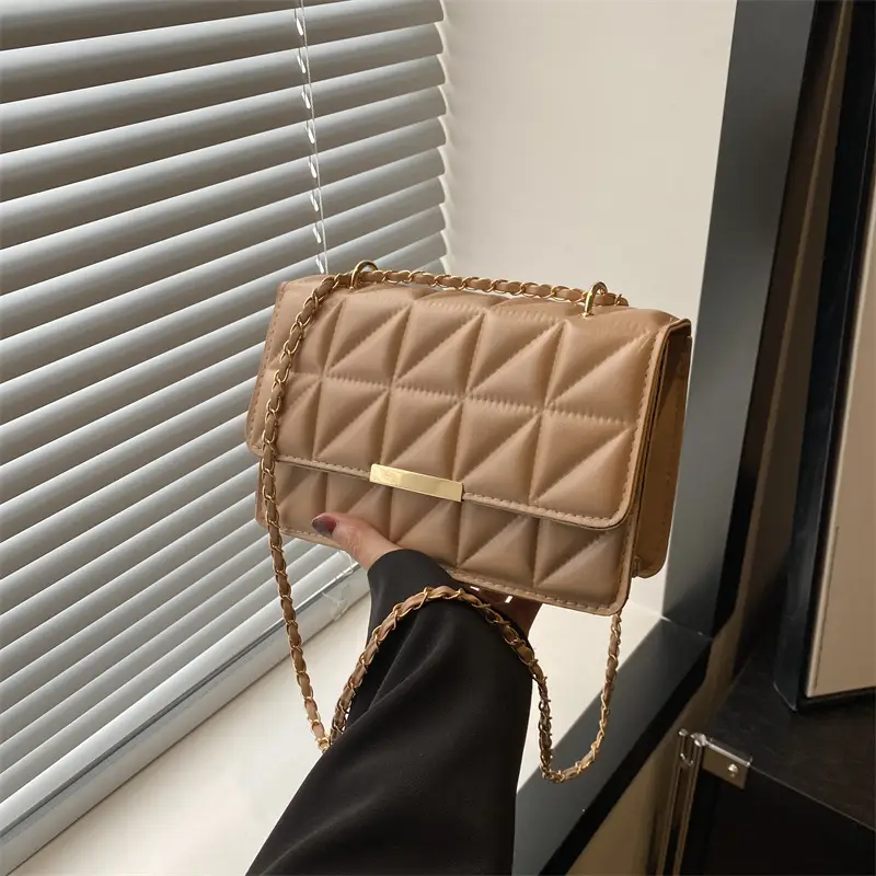 Black Quilted Shoulder Crossbody Bag for Women