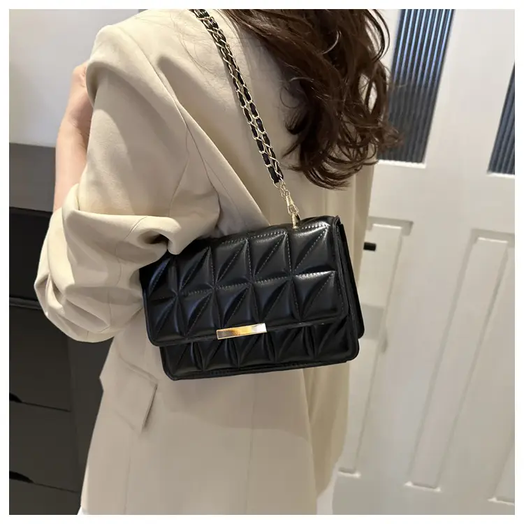 Black Quilted Shoulder Crossbody Bag for Women — feature 21