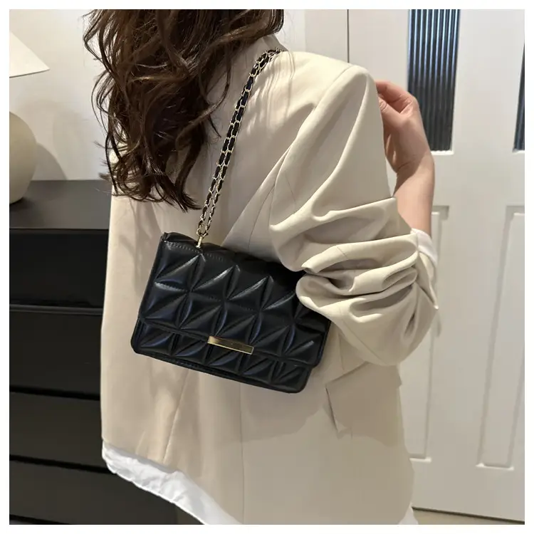 Black Quilted Shoulder Crossbody Bag for Women — feature 22