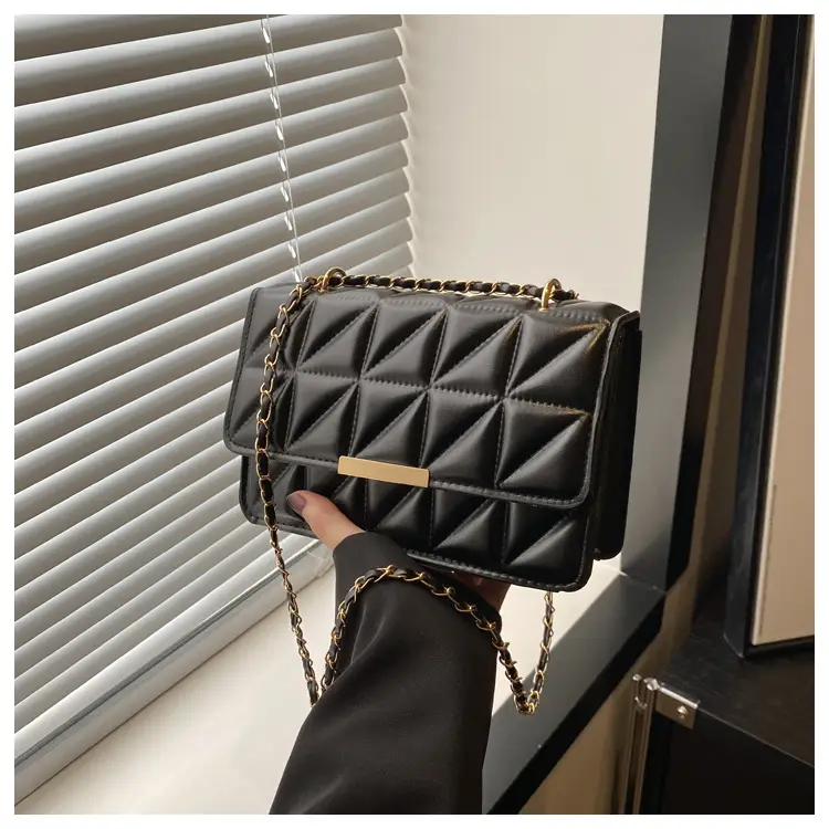Black Quilted Shoulder Crossbody Bag for Women — feature 24