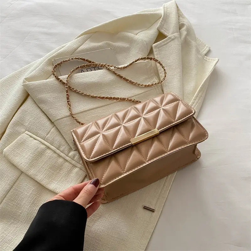 Black Quilted Shoulder Crossbody Bag for Women