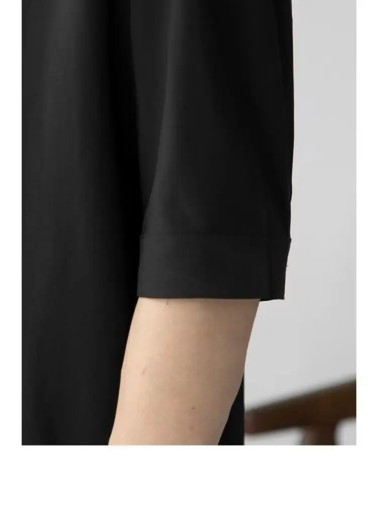 Men's White Collar Shirt with Short Sleeve Ice Silk — feature 11