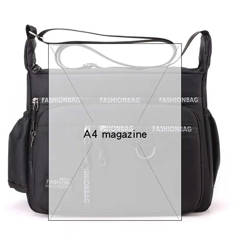 2024 New Men's Black Canvas Crossbody Bag - Image 7