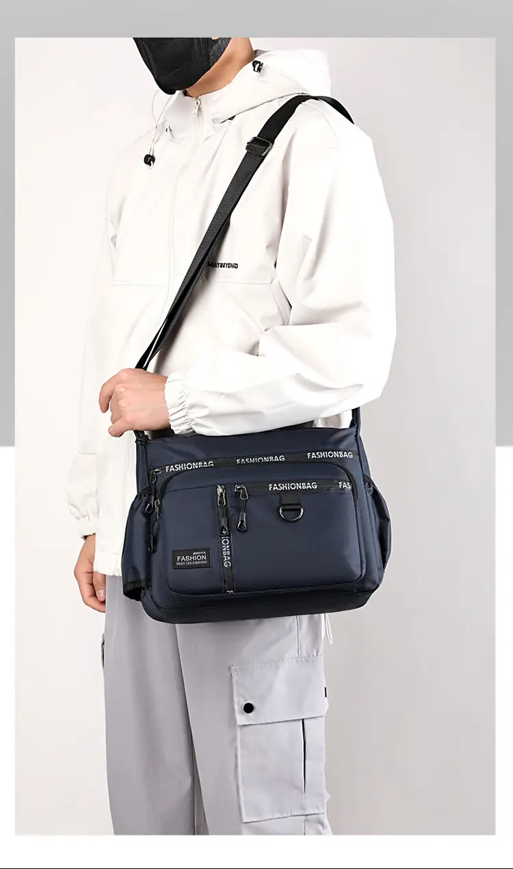 2024 New Men's Black Canvas Crossbody Bag — feature 12