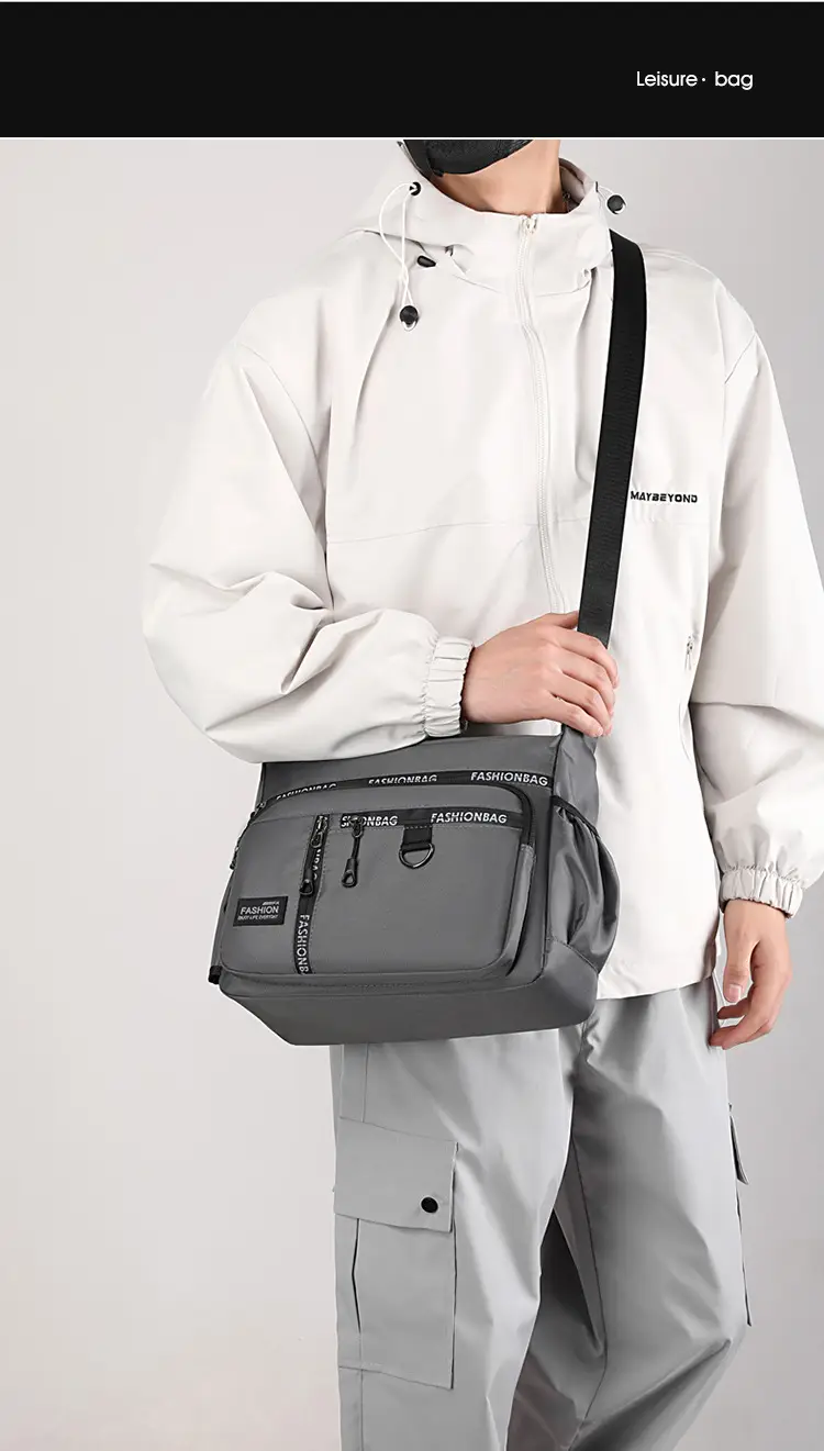 2024 New Men's Black Canvas Crossbody Bag — feature 7