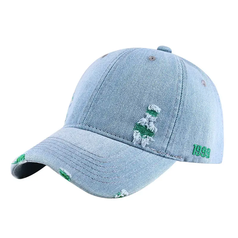 Vintage Denim Baseball Cap Distressed Hole Dressed Duck Cap for Men Women - Image 11