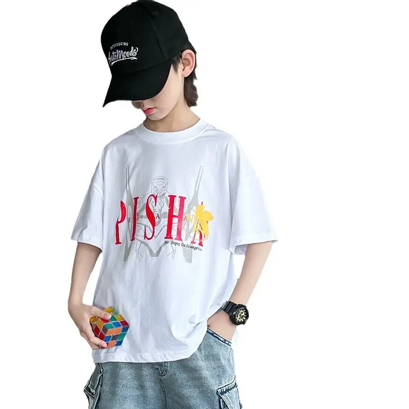 Boys Cotton Graphic T-Shirt White Summer 2025 - Image 11
