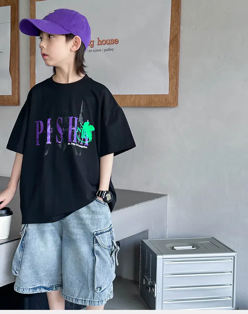 Boys Cotton Graphic T-Shirt White Summer 2025 — feature 11