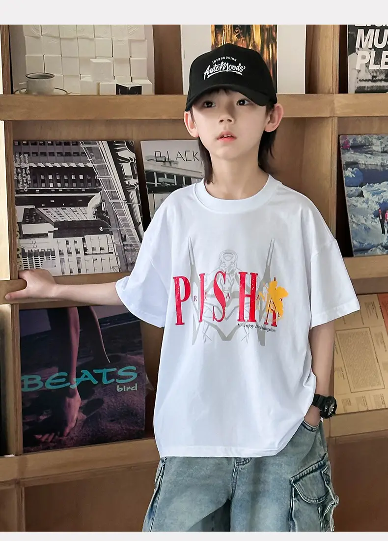 Boys Cotton Graphic T-Shirt White Summer 2025 — feature 14