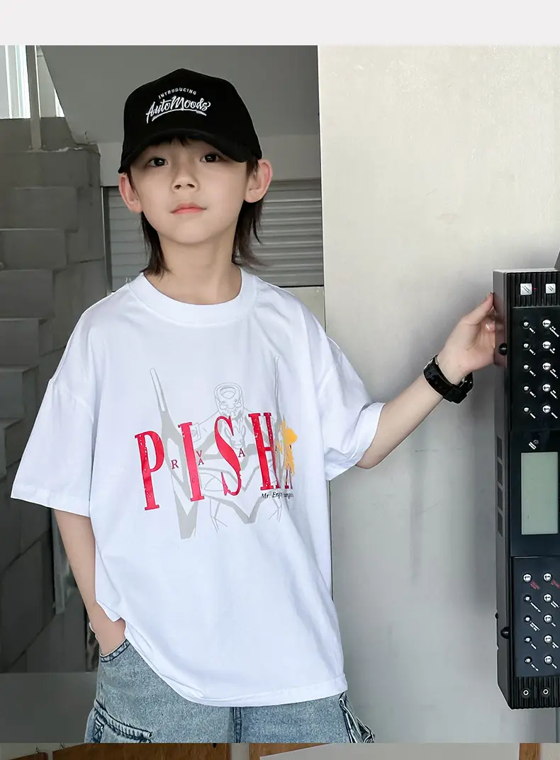 Boys Cotton Graphic T-Shirt White Summer 2025 — feature 15