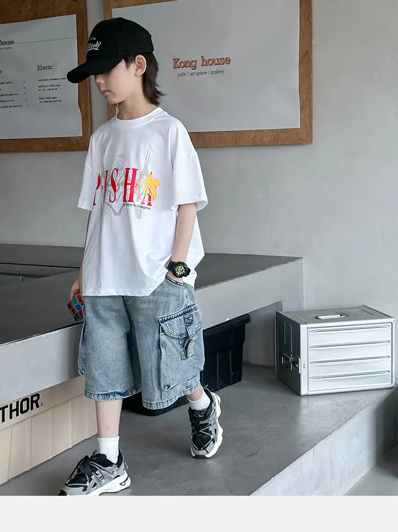Boys Cotton Graphic T-Shirt White Summer 2025 — feature 16