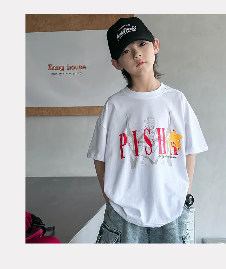 Boys Cotton Graphic T-Shirt White Summer 2025 — feature 17