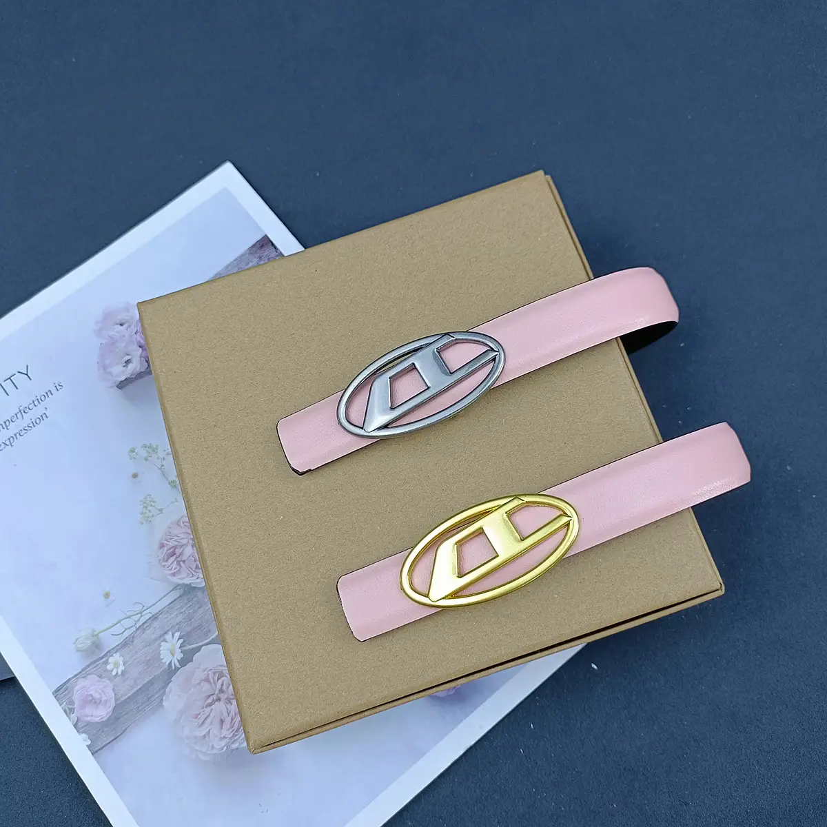 White Leather Belt with Logo Buckle for Women — feature 17