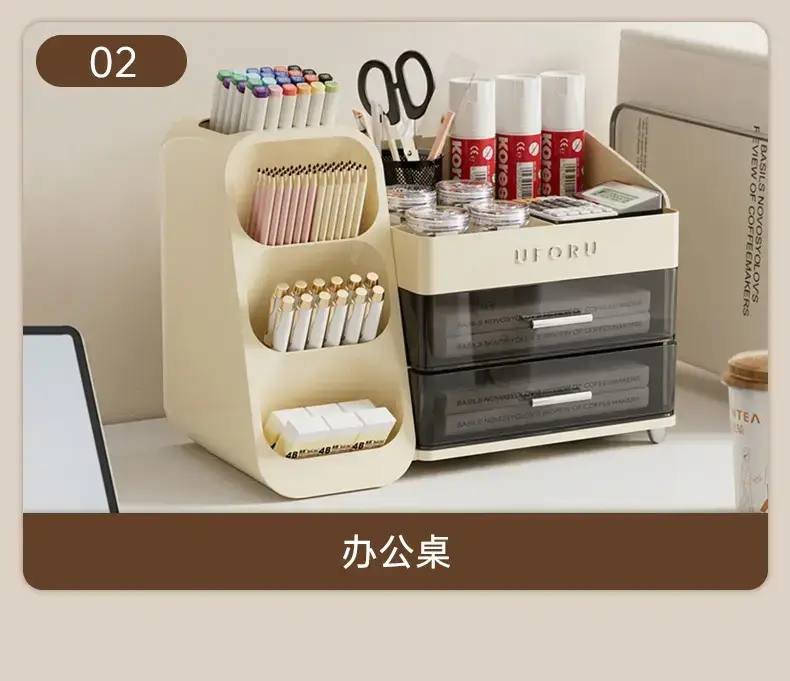 Large Capacity Makeup Storage Box with 3 Drawers — feature 13
