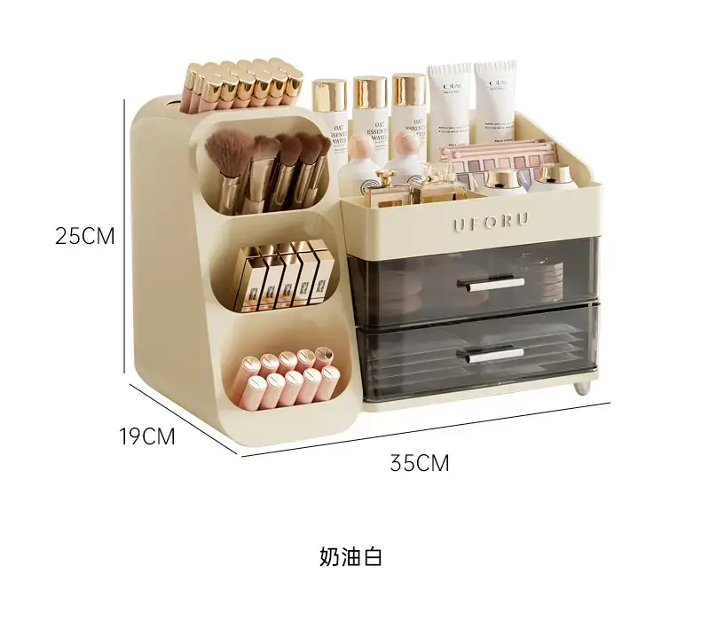 Large Capacity Makeup Storage Box with 3 Drawers — feature 16
