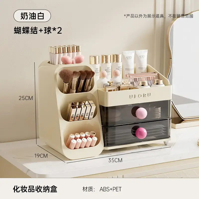 Large Capacity Makeup Storage Box with 3 Drawers - Image 3