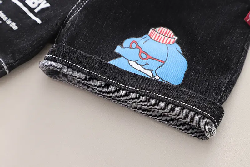 Baby Elephant T-Shirt Shorts Set Summer White Blue Black — feature 19