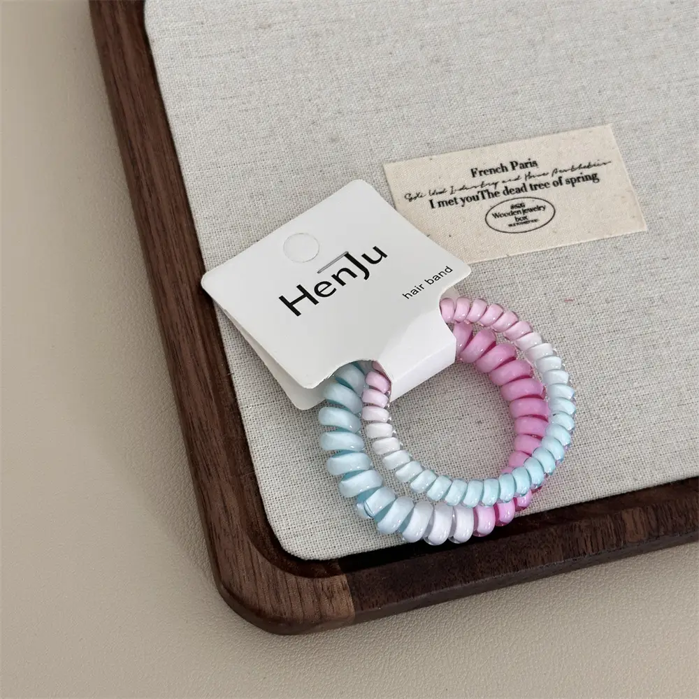 Gradient Color Hair Ties for Women High Elastic Ponytail Ropes — feature 10