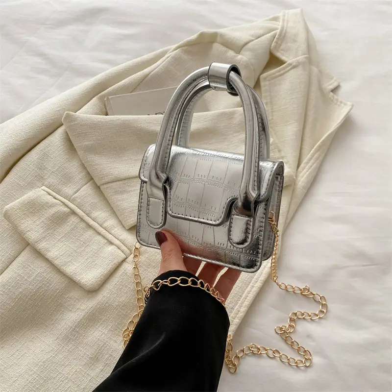 Silver Mini Chain Shoulder Bag for Women 2024 - Image 2