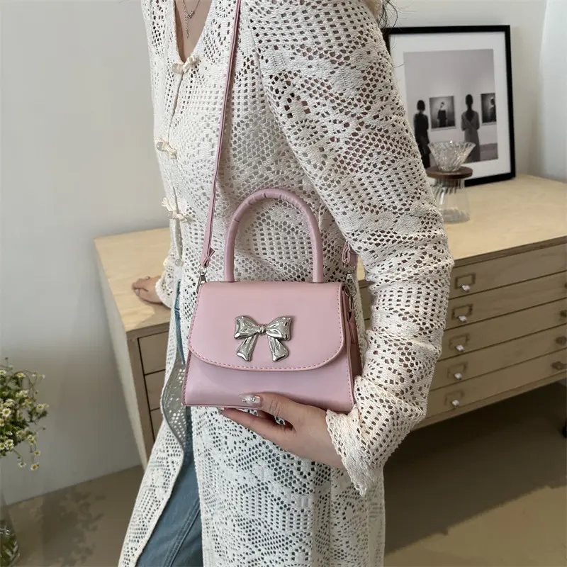 Bow Decorated Shoulder Crossbody Bag for Women