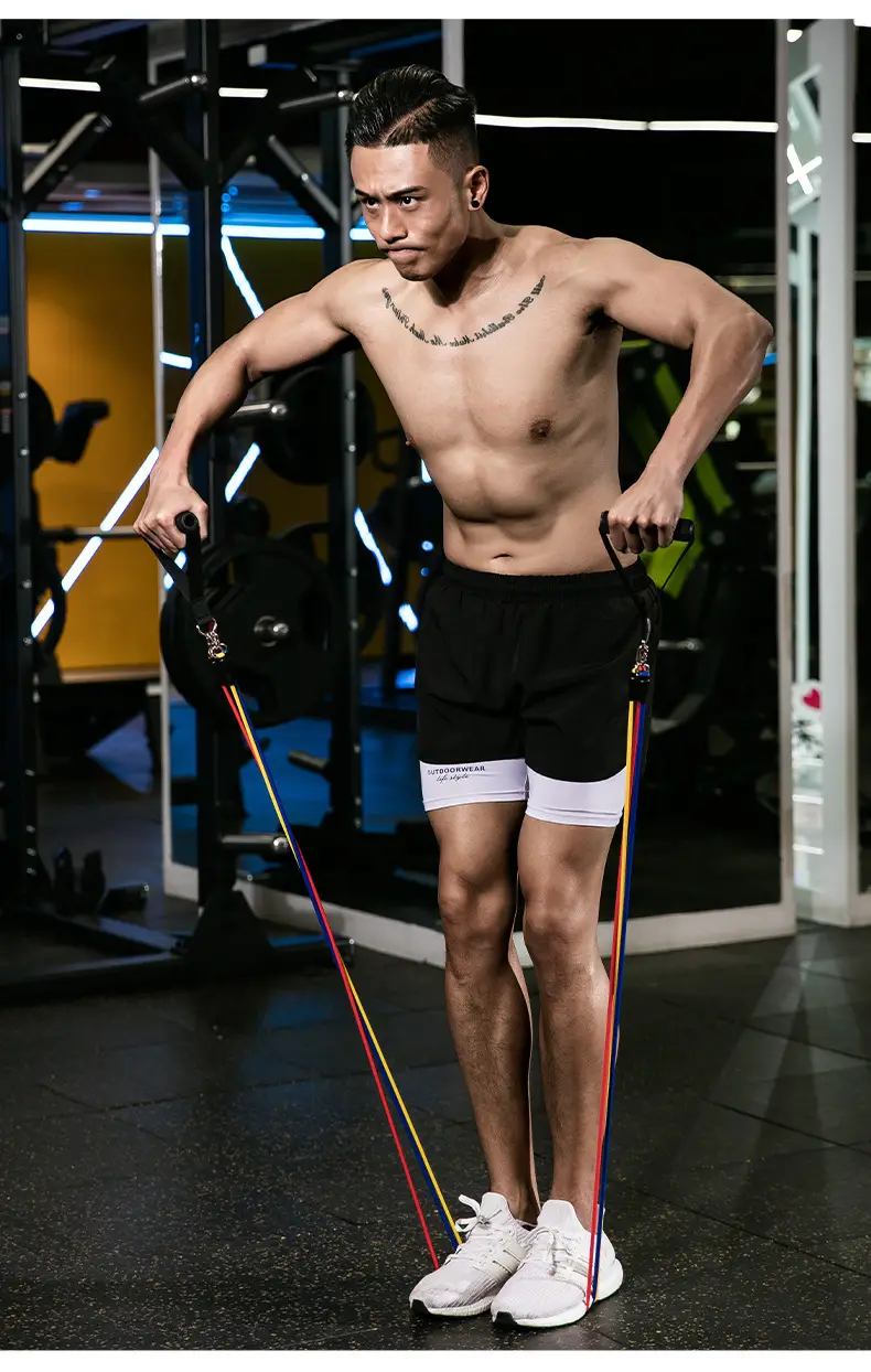 Strict selection of multi-functional fitness puller household indoor fitness equipment strength training pull rope suit wholesale — feature 9