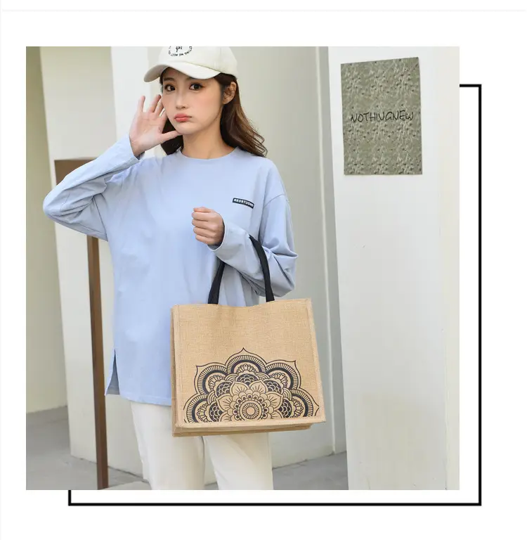 Linen Tote Bag for Women with Elephant Design — feature 12