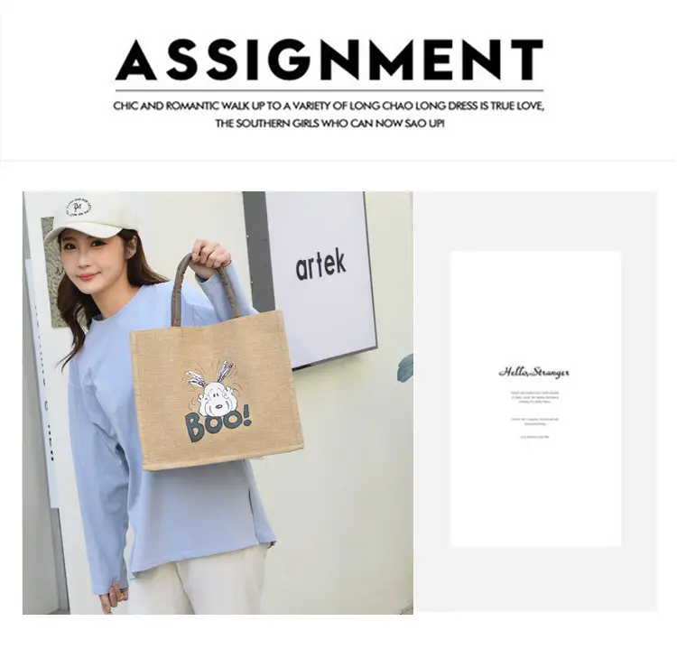 Linen Tote Bag for Women with Elephant Design — feature 2